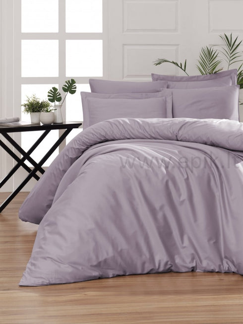 Vienspalvio Luxury satino patalynės komplektas "Lilac Bed", pastelinės levandų spalvos